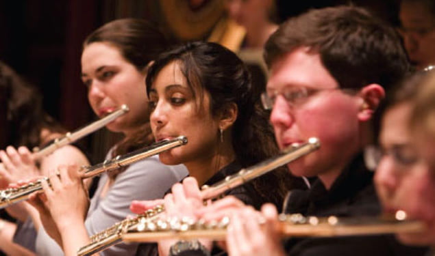 Members of the Princeton University Orchestra in rehearsal