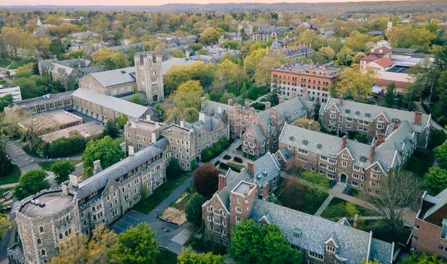 This is an aerial photo of Princeton's campus