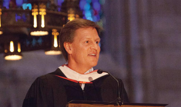 Author Michael Lewis ’82 - Baccalaureate speaker, who acknowledged the role luck has played in his life:  “Life’s outcomes, while not entirely random, have a huge amount of luck baked into them. Above all, recognize that if you have had success, you