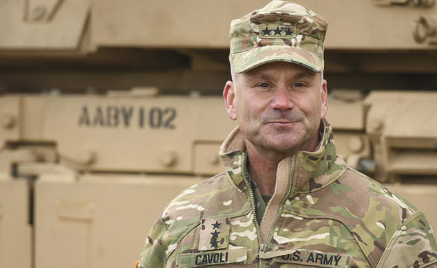 This is a headshot photo of Christopher Cavoli in Army fatigues.
