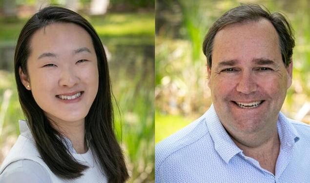 Headshot photos of Jessica Lu ’17 and John Marshall ’87