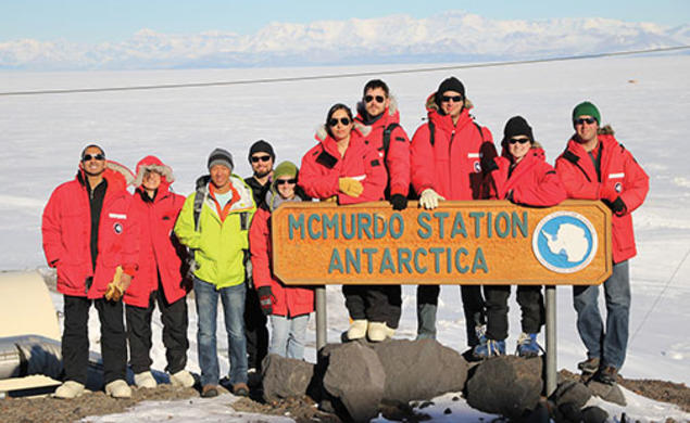 Scientists pose in October at McMurdo Station, the largest Antarctic research center, where they were preparing for the launch of SPIDER, an instrument that would gather data that could shed light on the origins of the universe. Physicist William C. Jones