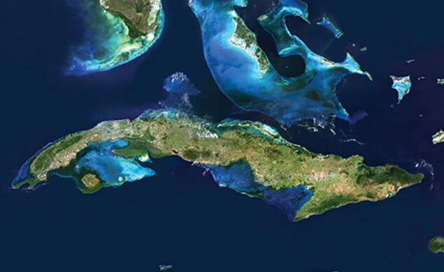 Satellite image of Cuba