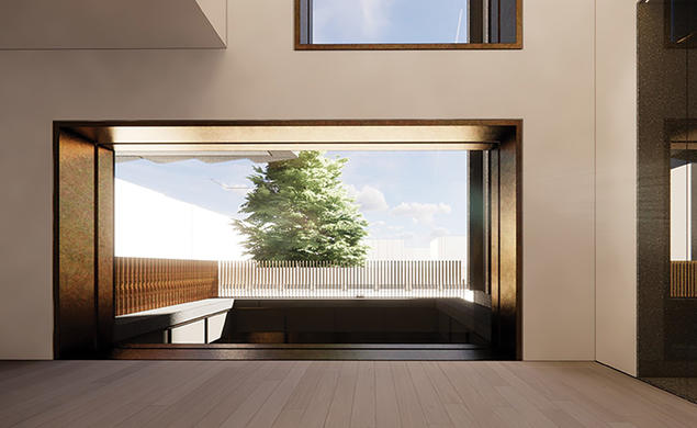 Terrace view from gallery, design rendering by Adjaye Associates.