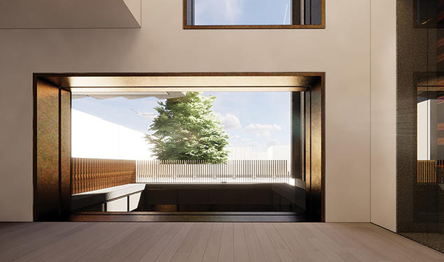 Terrace view from gallery, design rendering by Adjaye Associates.