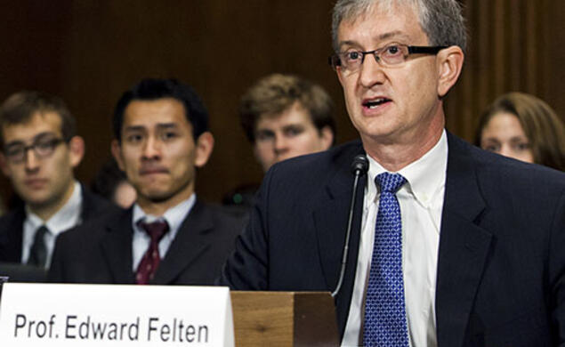 Editor-Felten.jpg Professor Edward Felten testifies about Big Data before the U.S. Senate Judiciary Committee Oct. 1.