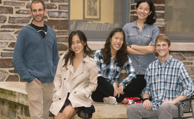 PAW’s On the Campus writers, from left: Gregory Rosalsky GS, Tara Thean, Lillian Li ’13, Angela Wu ’12, and Eric Silberman ’13.