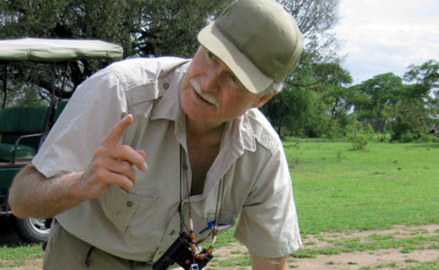 In the field in East Africa, Jenkins ­discusses evolutionary traits of the hippopotamus. The undated photo was taken within the last few years.