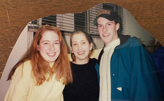 From left, Jennifer (Jones) Boyd ’97, Sara Kantrow ’97, and Grant Wahl ’96.