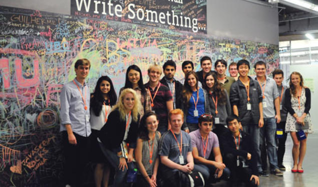 Princeton students visit Facebook on their Tiger Trek trip to California.