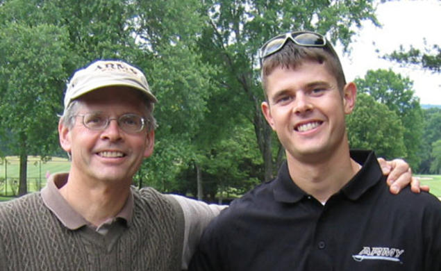Mark Larsen '76, left, with his son, Christopher.  