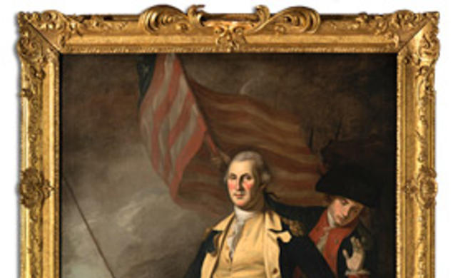 Charles Willson Peale’s “George Washington at the Battle of Princeton," in its refurbished frame.