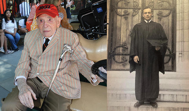 Dr. Joe Schein ’37 in 1937 and now.