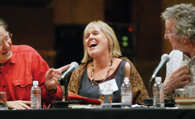 LIVE.ARTS_poets.jpg Poets Galway Kinnell '48, Ellen Doré Watson, and Princeton’s C.K. Williams discuss the challenges of translating poetry.