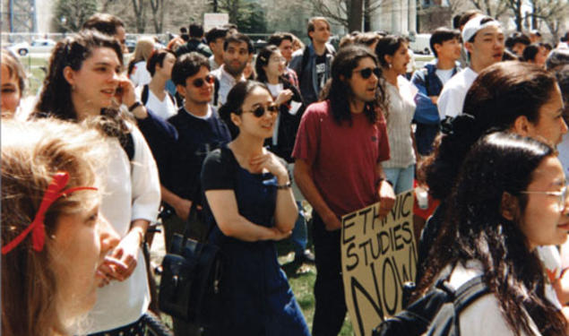  In April 1995, students demonstrated inside and outside Nassau Hall in support of ethnic-studies courses, including courses in Asian-American studies. 