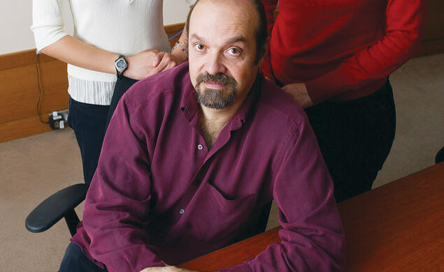 Working on the Aphasia Project are Professor Perry Cook and graduate students Xiaojuan Ma, left, and Sonya Nikolova.