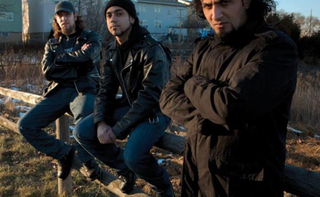 From left, Firas Al-Lateef, Faisal Talal, and Marwan Riyadh, members of the Iraqi heavy-metal band Acrassicauda, in Elizabeth, N.J., in February. A fourth member, Tony Aziz, is not pictured.