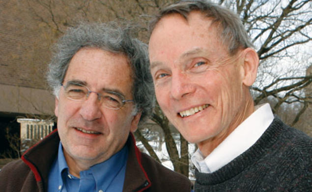 Professors Robert Austin, left, and William Happer *64