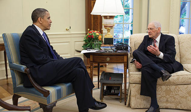 James Sterling Young ’49 with President Barack Obama in 2010 