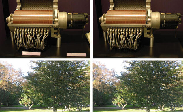 Distracting elements have been automatically removed from these photos using an app developed by graduate student Ohad Fried and professor Adam Finkelstein.