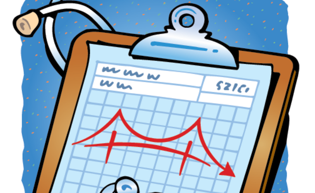 A doctor's clipboard with notes 