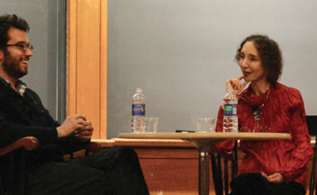 NB_FoerOates095new.jpg Jonathan Safran Foer ’99 talks with Joyce Carol Oates.