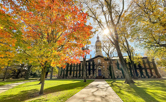 Princeton’s Nassau Hall, photographed in 2021.