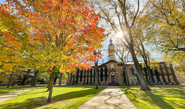 Princeton’s Nassau Hall, photographed in 2021.