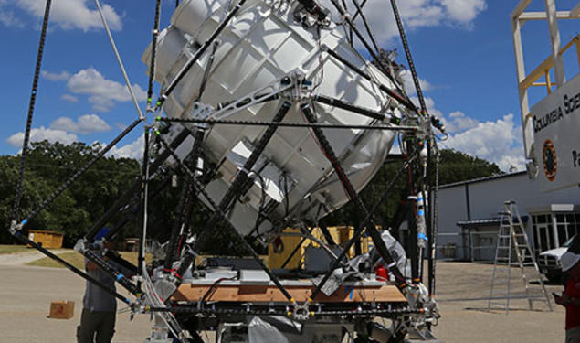 The package of scientific instruments for Princeton’s Antarctic balloon-flight project.