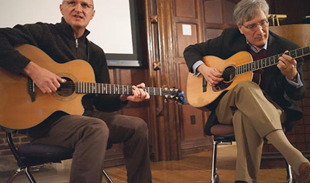 Professors Michael Smith, left, and Robert George