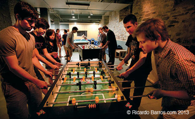 Graduate students come together in the D-Bar of the Graduate College.