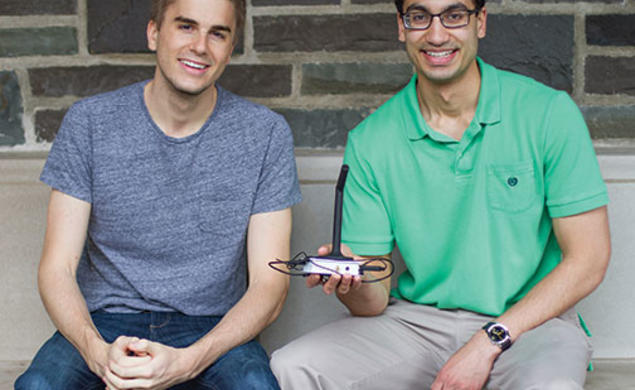 Charlie Marsh ’15, left, and Shubhro Saha ’15 developed Jasper, a customizable open-source platform for voice computing.
