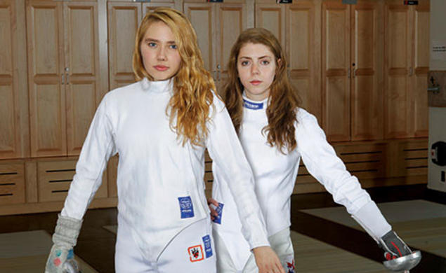 All-American fencers Gracie Stone ’16, left, and Susie Scanlan ’14.