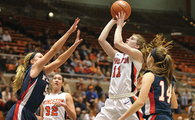 Blake Dietrick ’15 led Princeton with 14 points against Penn.