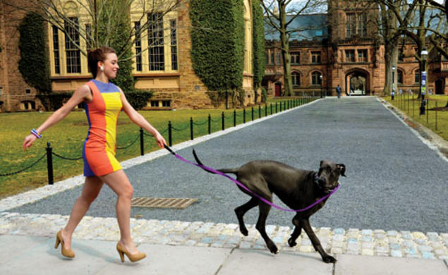 Hannah Cumming ’15, in a fashion photo from the Sustainable Fashion Initiative’s new magazine, Verte.