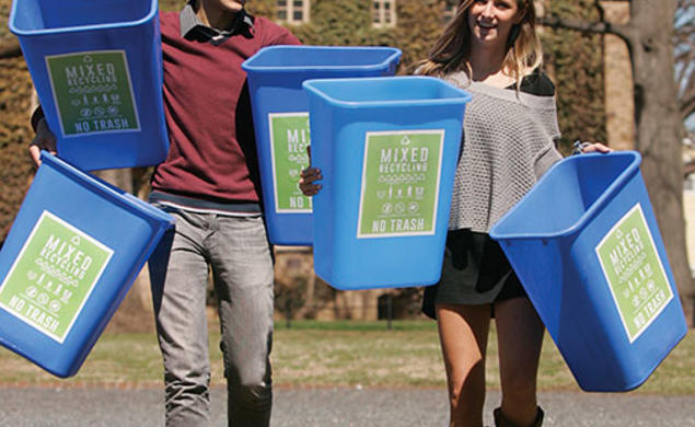 A single-stream recycling program developed by Misha Semenov ’15 and Olivia Howard ’15 is being rolled out across campus.
