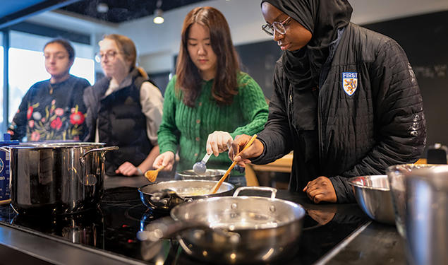 Students cook dishes connected to their culture and heritage.