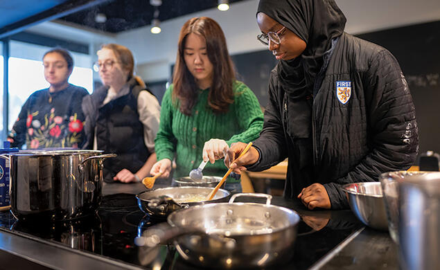 Students cook dishes connected to their culture and heritage.