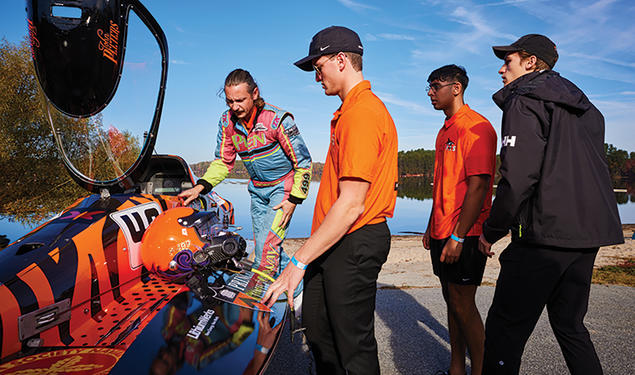 Speedboat preparing to begin