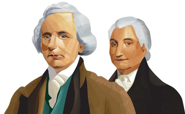 This is an illustration of Hugh Henry Brackenridge 1771 and Philip Freneau 1771