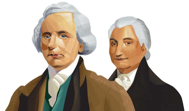 This is an illustration of Hugh Henry Brackenridge 1771 and Philip Freneau 1771