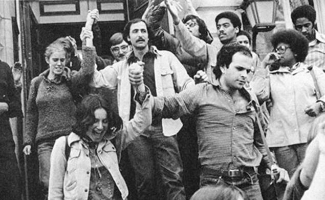 Students at a Nassau Hall sit-in in 1978.