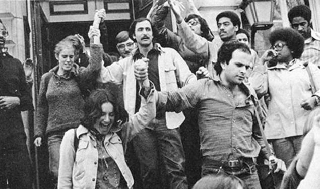 Students at a Nassau Hall sit-in in 1978.