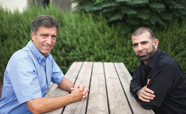 Yadin Kaufmann ’80, left, runs Sadara Ventures, the first investment fund to focus on Palestinian technology companies, which he founded with a Palestinian partner, Saed Nashef.
