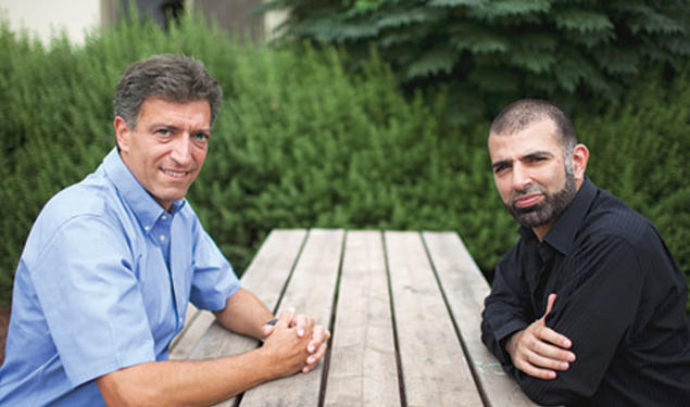 Yadin Kaufmann ’80, left, runs Sadara Ventures, the first investment fund to focus on Palestinian technology companies, which he founded with a Palestinian partner, Saed Nashef.