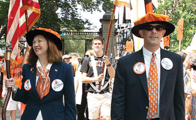 Grand marshal Jean Telljohann ’81 with next year’s grand marshal, Daniel Lopresti *87