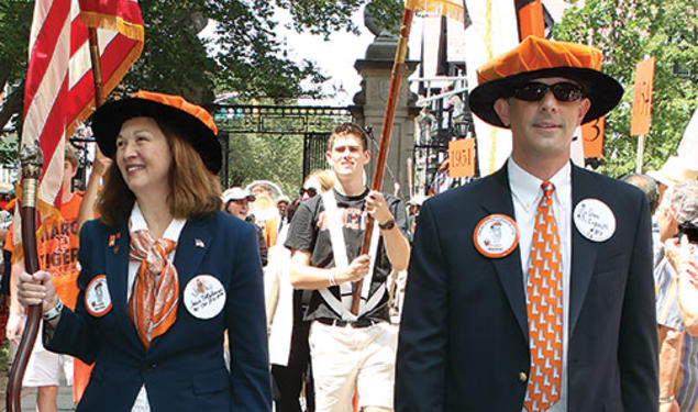 Grand marshal Jean Telljohann ’81 with next year’s grand marshal, Daniel Lopresti *87