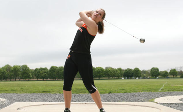 New Zealand native Julia Ratcliffe ’16 excels in the hammer throw and the weight throw, two little-known track and field events.