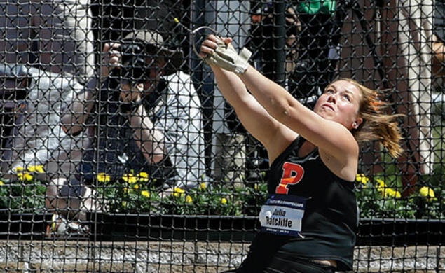Olympic hopeful Julia Ratcliffe ’16 finished second in the NCAA hammer throw.