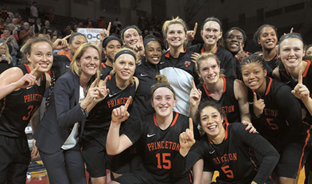 The Tigers celebrated their 30th win at the Palestra.